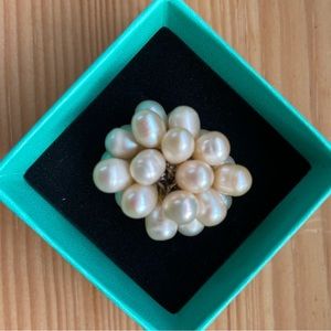 Pearl Ring Adjustable Off White